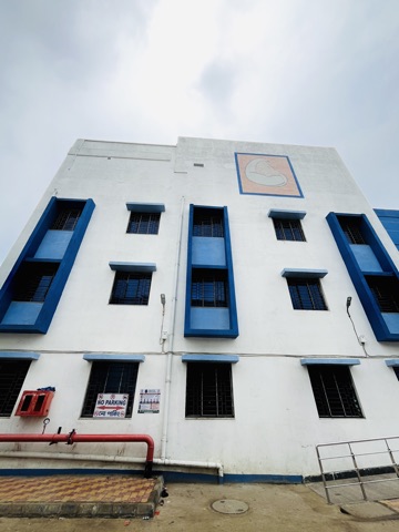 Academic Block — side elevation with barred windows