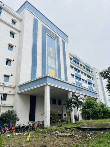 Academic Block distinctive mosaic-art tower