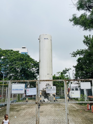 Oxygen Plant tank on campus